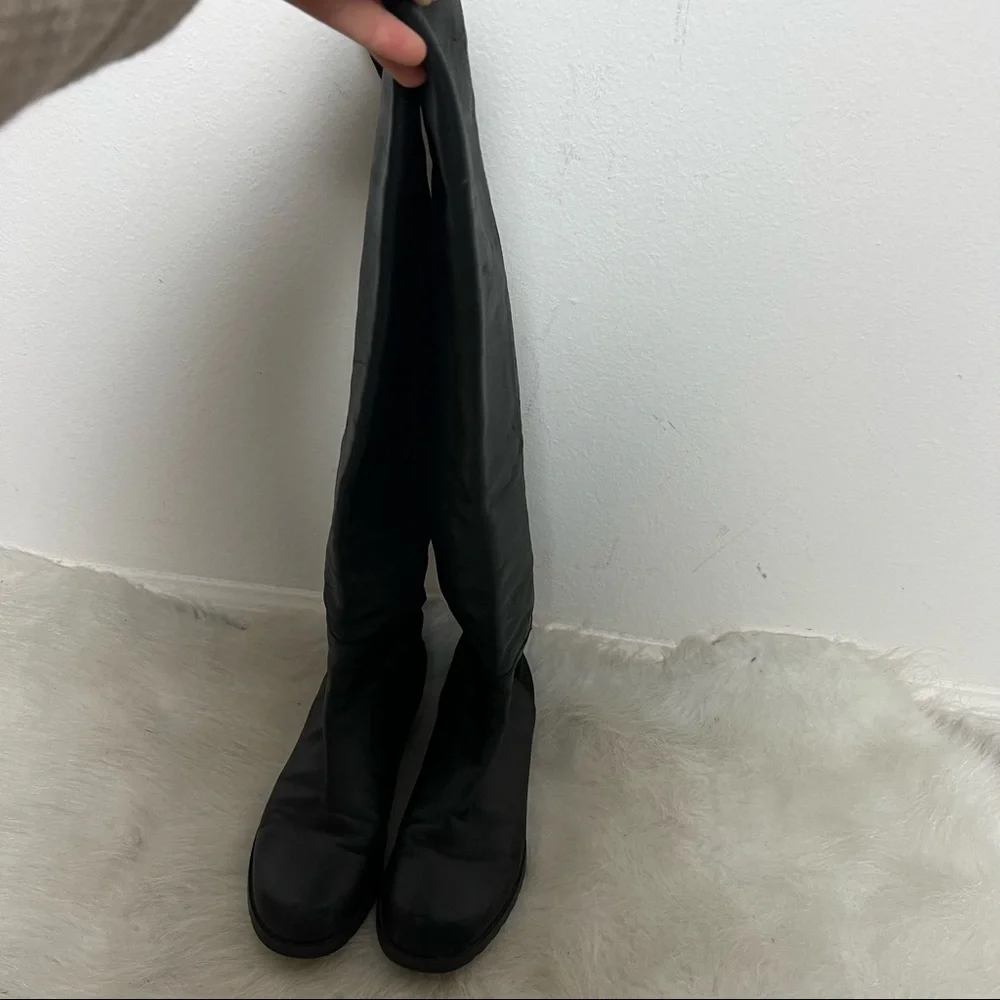 Stuart Weitzman 50 50 Over the Knee Leather Pull On Boots